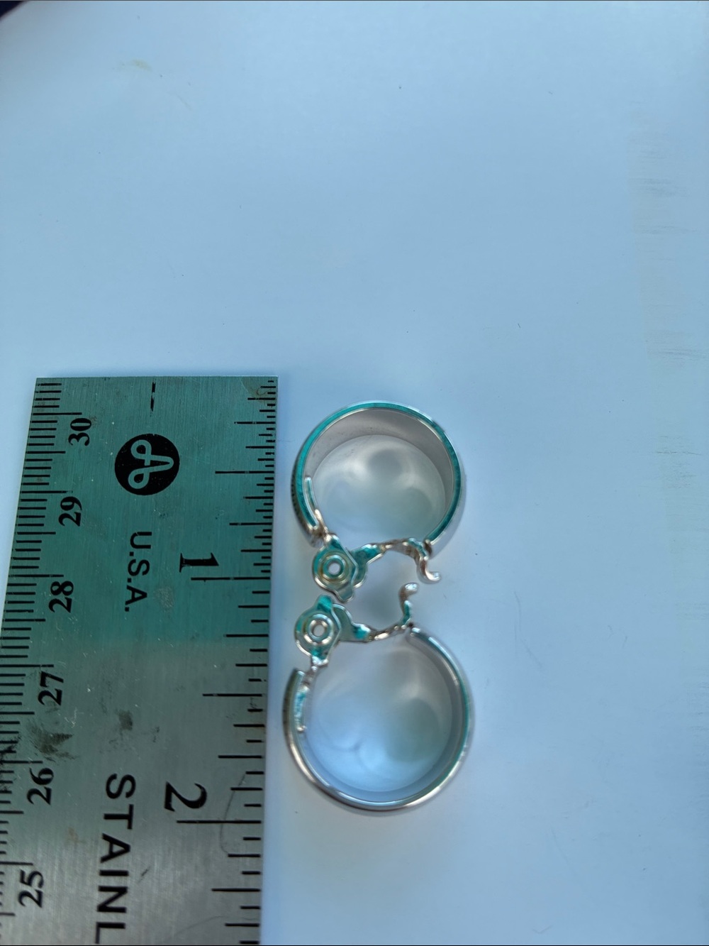 Monet Silver tone CLIP ON  chunky hoop earrings
